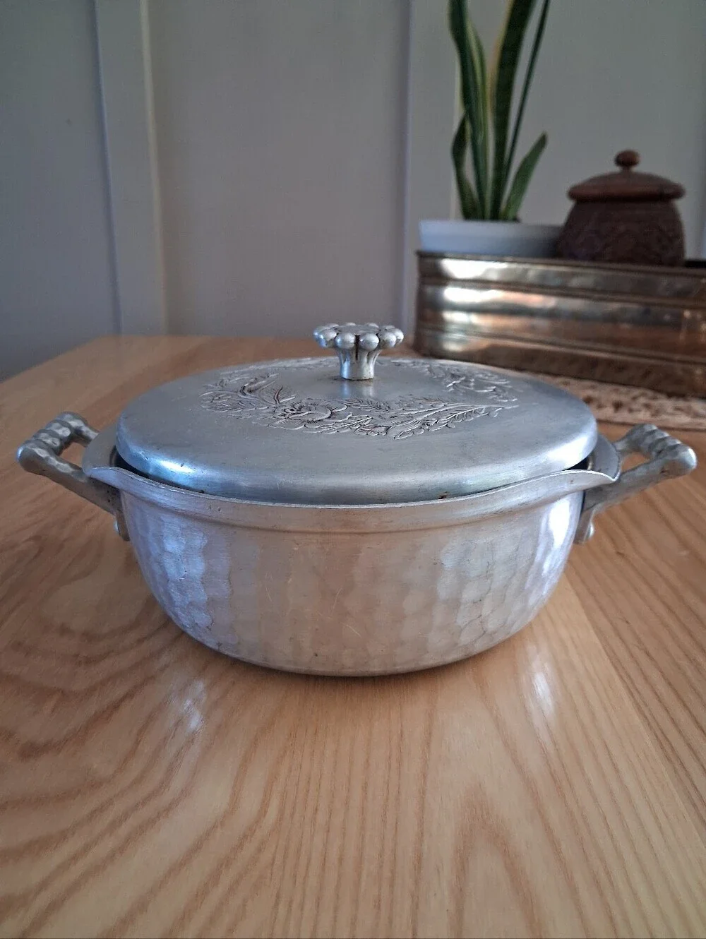 Vintage Everlast Hand Forged Aluminum Casserole Dish Mid Century